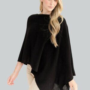 100% Black Cashmere Dress Topper, Women's Poncho *NWT*